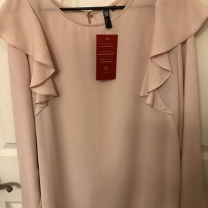 Kut from the Kloth Blush Light Pink Ruffle Blouse New with tags